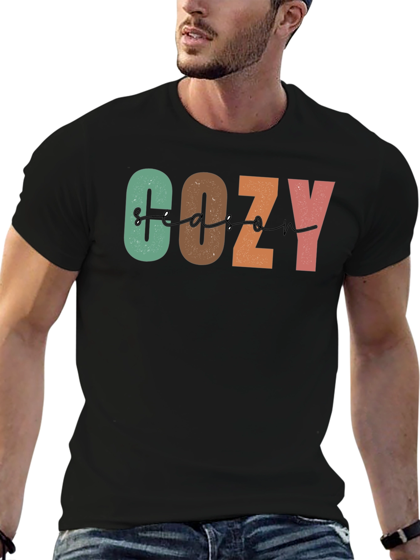 Black Cozy Season Graphic Tee - Stylish Comfort view 6