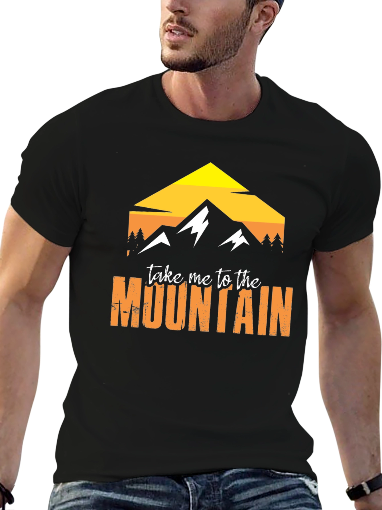 Black Mountain Graphic Tee - Black Cotton Adventure Shirt view 6