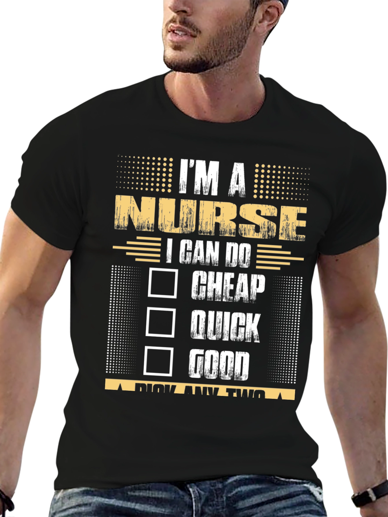 Black I'm a Nurse Pick Any Two T-Shirt view 6