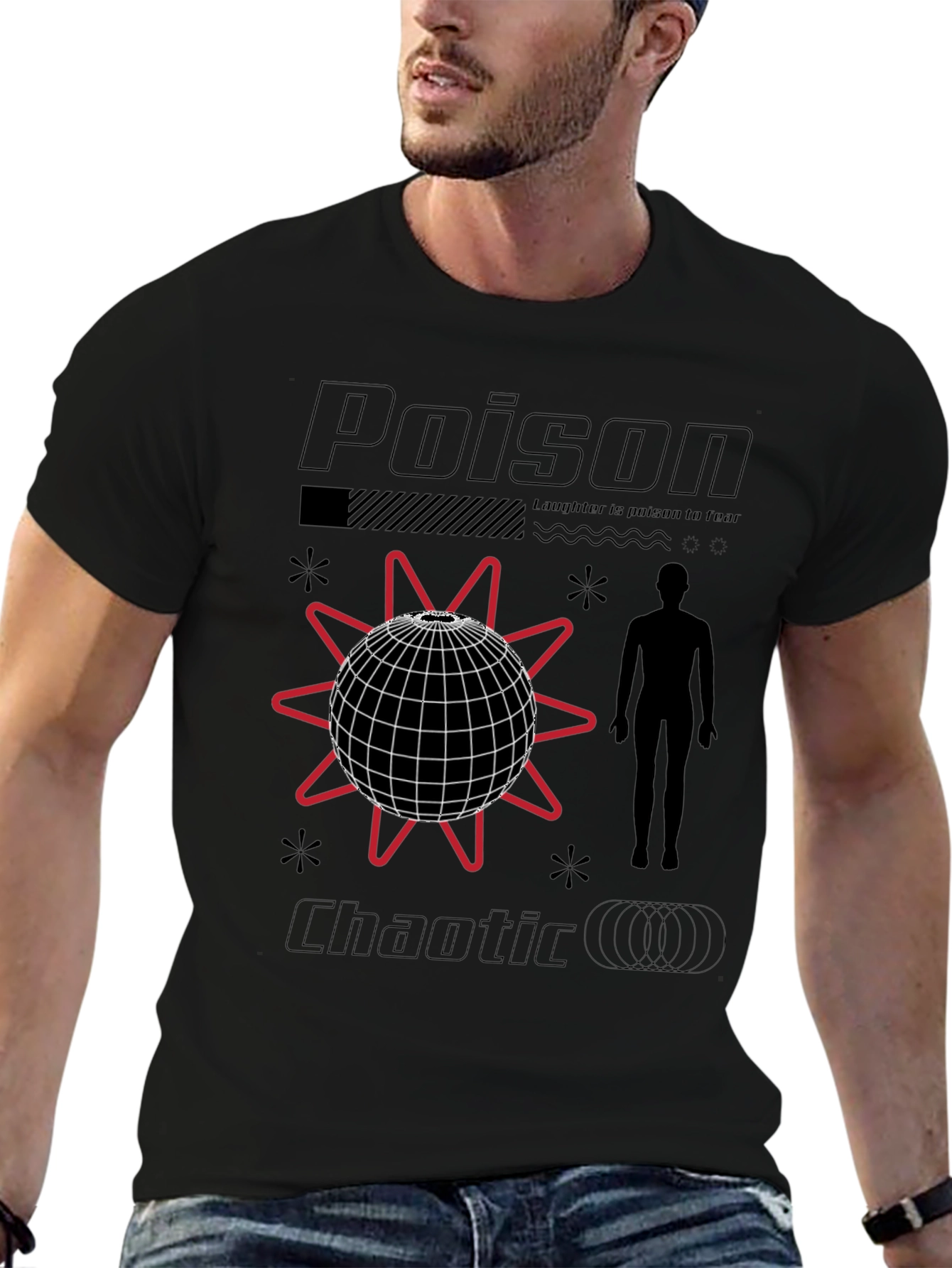 Black Poison Chaotic Graphic Tee - Trendy Streetwear view 6