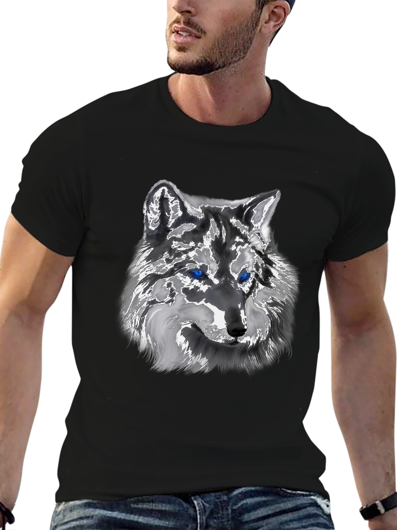 Black Wolf Graphic Tee - Black view 6