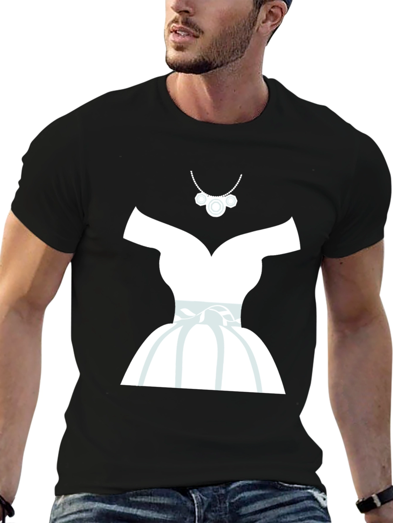 Novelty Wedding Dress Graphic Tee - Black - 6