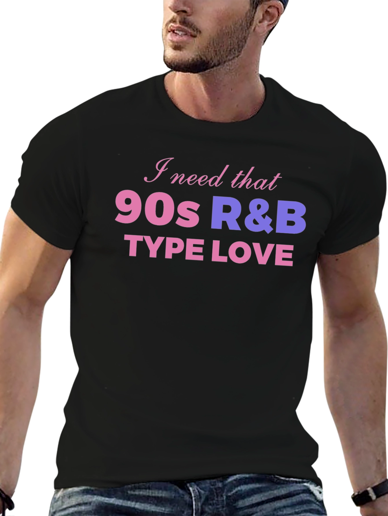 Black 90s R&B Type Love Graphic Tee view 6