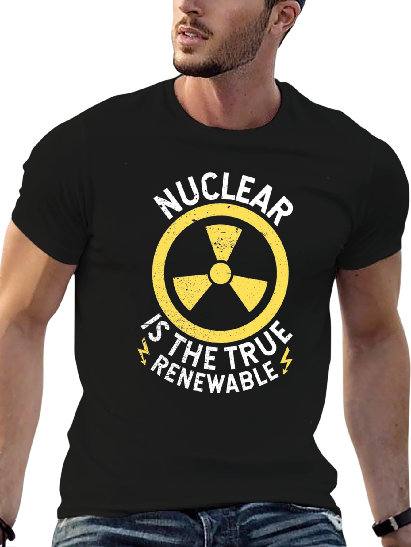 Black Nuclear is True Renewable Black T-Shirt view 6