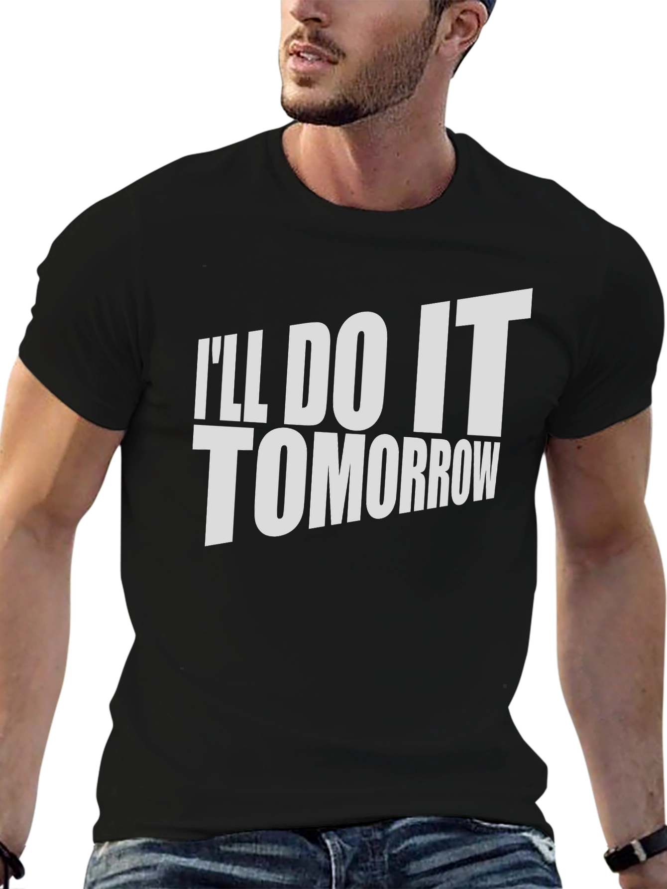 Black I'll Do It Tomorrow T-Shirt Funny Procrastination Tee view 6