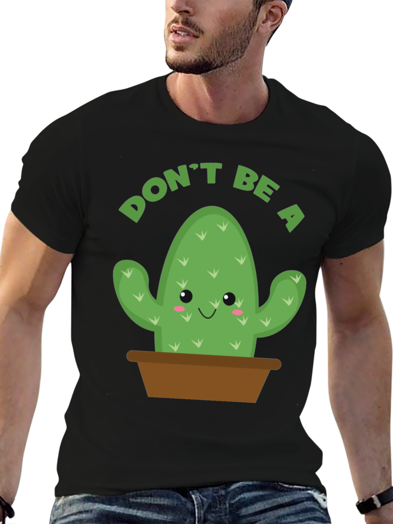 Black Don't Be A Prick T-Shirt - Cactus Graphic Tee view 6