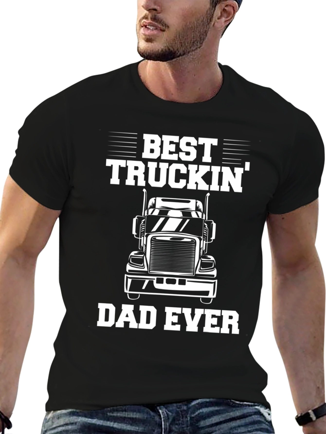 Black Best Truckin' Dad Ever T-Shirt view 6