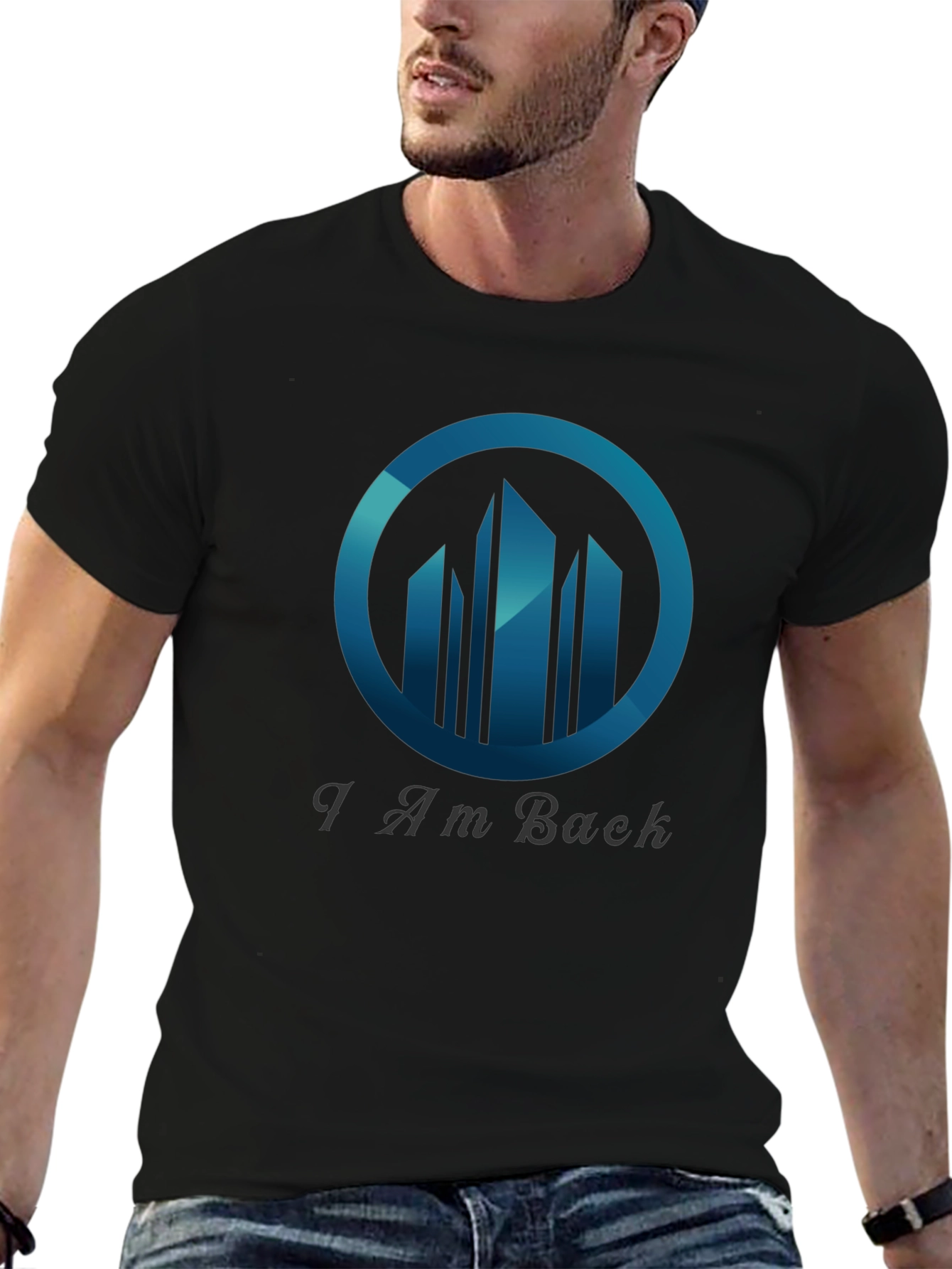 Black I Am Back Graphic Tee - Stylish Men's T-Shirt view 6