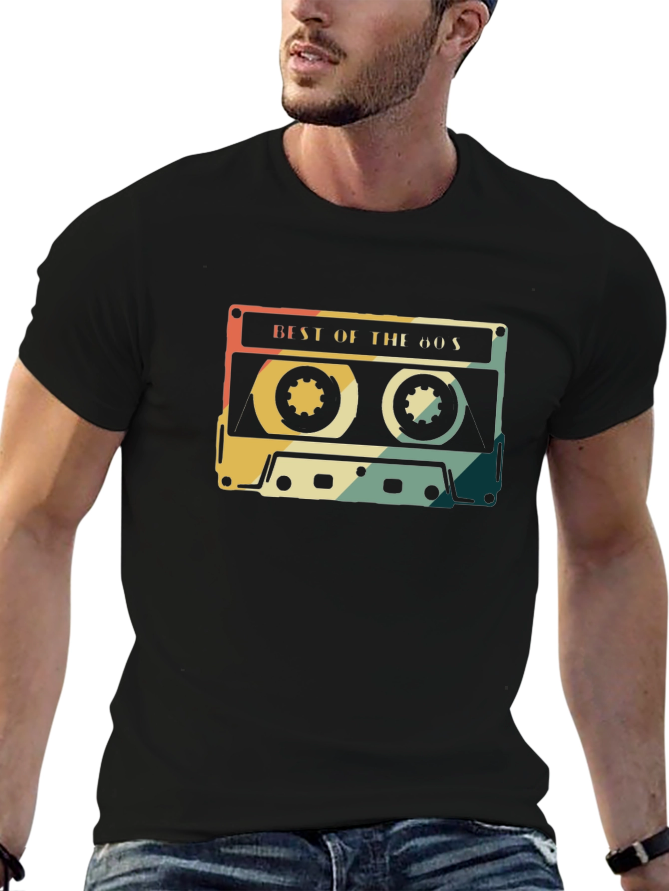 Black Retro 'Best of the 60s' Cassette Tape Graphic T-Shirt view 6