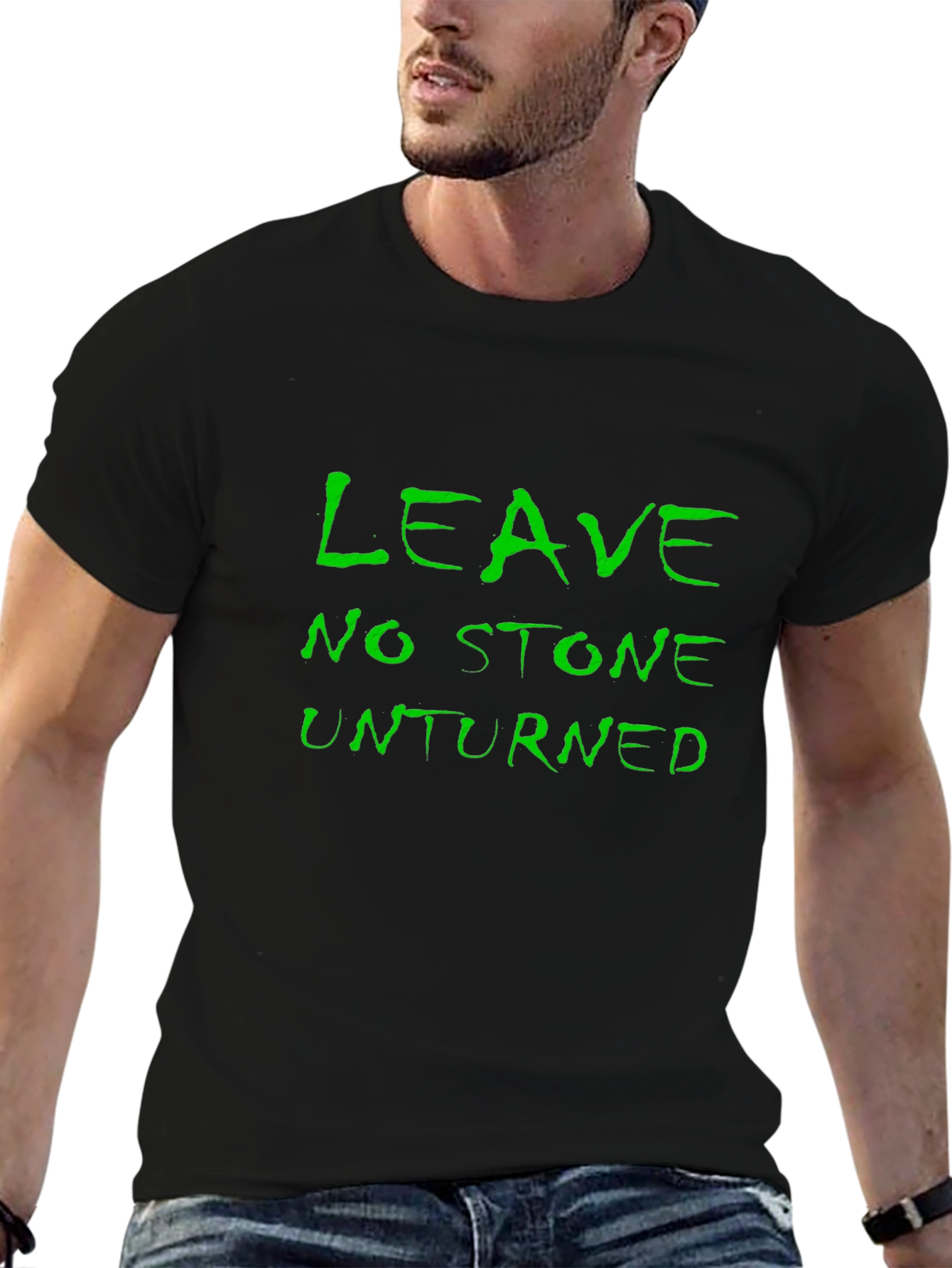 Black Leave No Stone Unturned Graphic Tee view 6