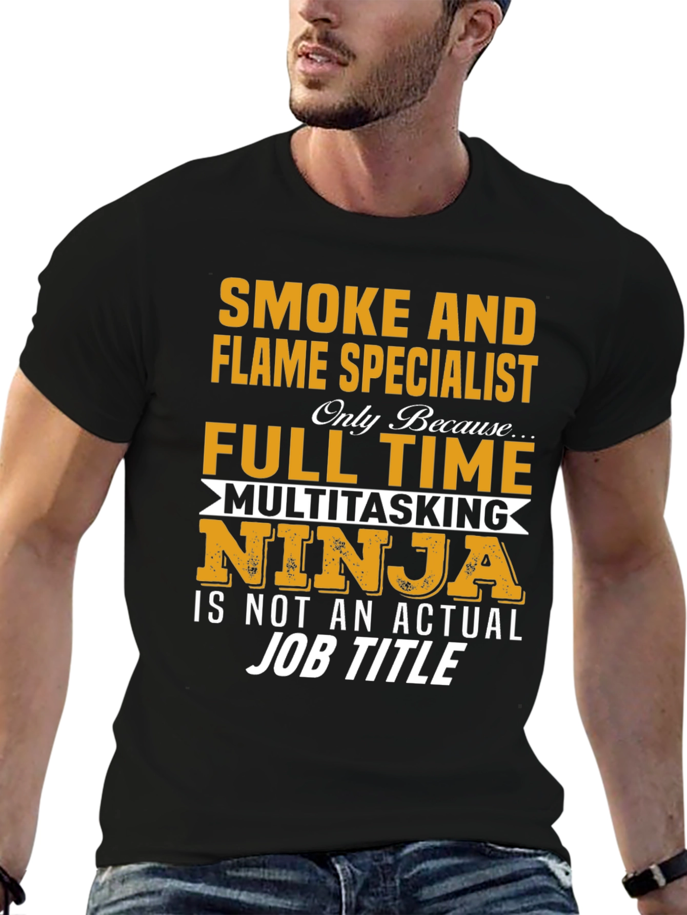 Black Smoke and Flame Specialist T-Shirt view 6