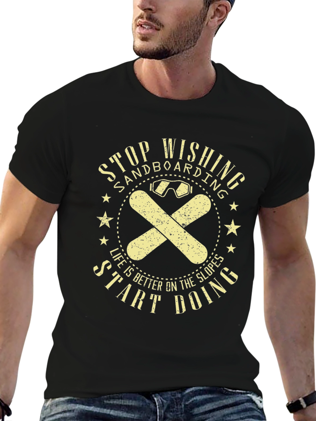 Sandboarding Graphic Tee - Stop Wishing, Start Doing - 6