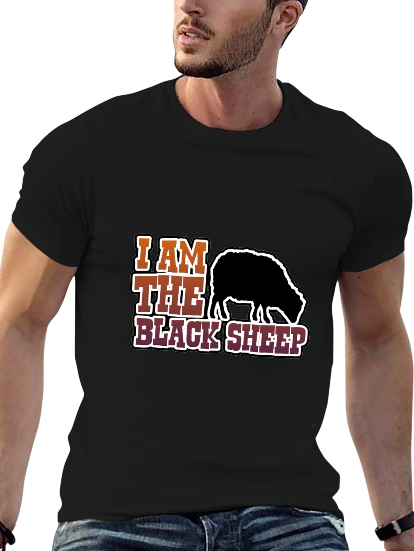 Black I Am The Black Sheep Graphic T-Shirt view 6
