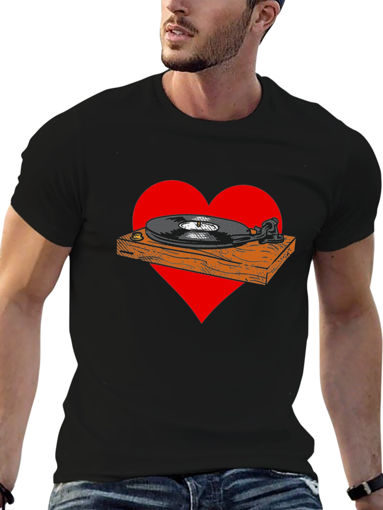 Black Vinyl Love T-Shirt - Music Lover's Tee view 6