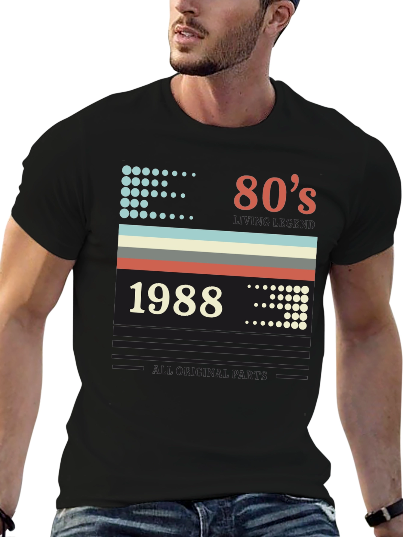 Black Vintage 1988 80s Legend T-Shirt view 6
