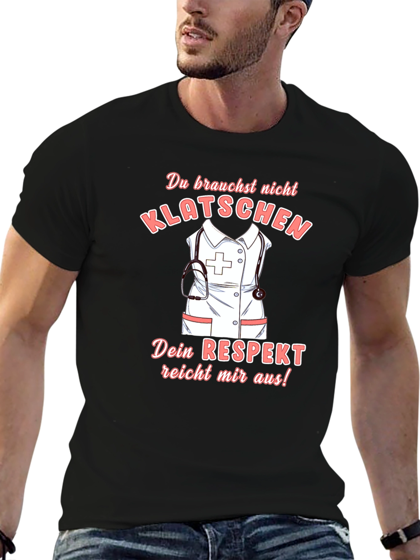 Black Nurse Respect T-Shirt - Funny Nursing Tee view 6