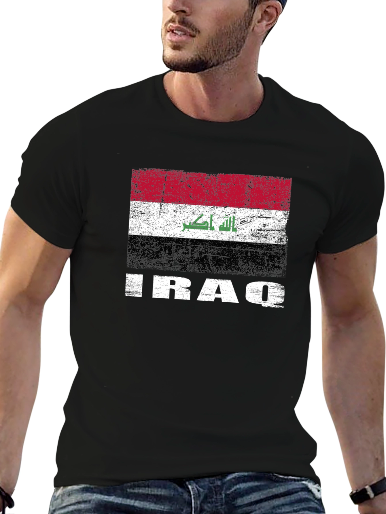 Iraq Flag T-Shirt - Distressed Graphic Tee - 6