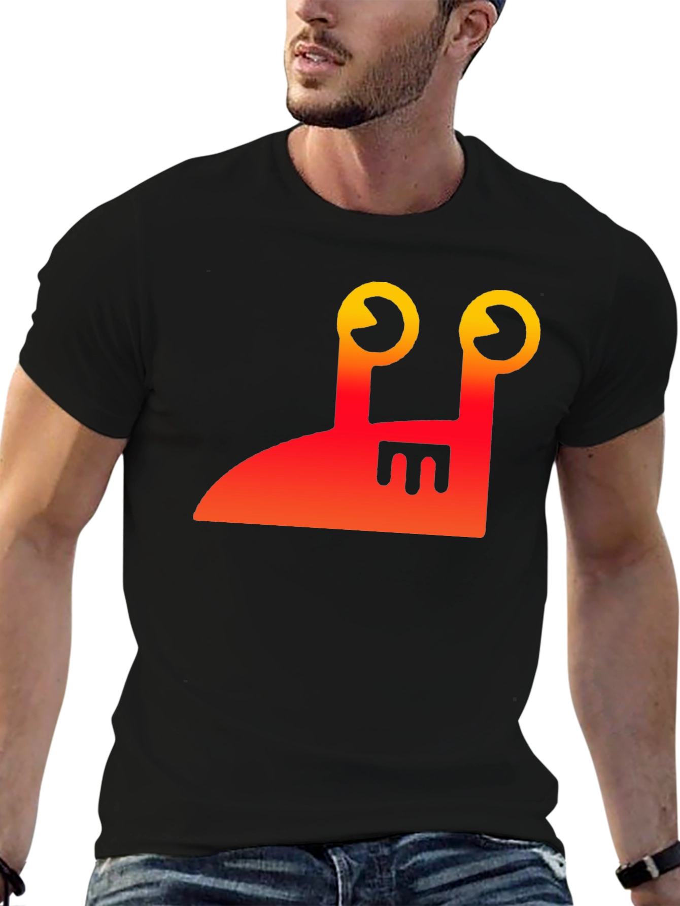 Black Funky Alien Graphic T-Shirt - Unique Design view 6