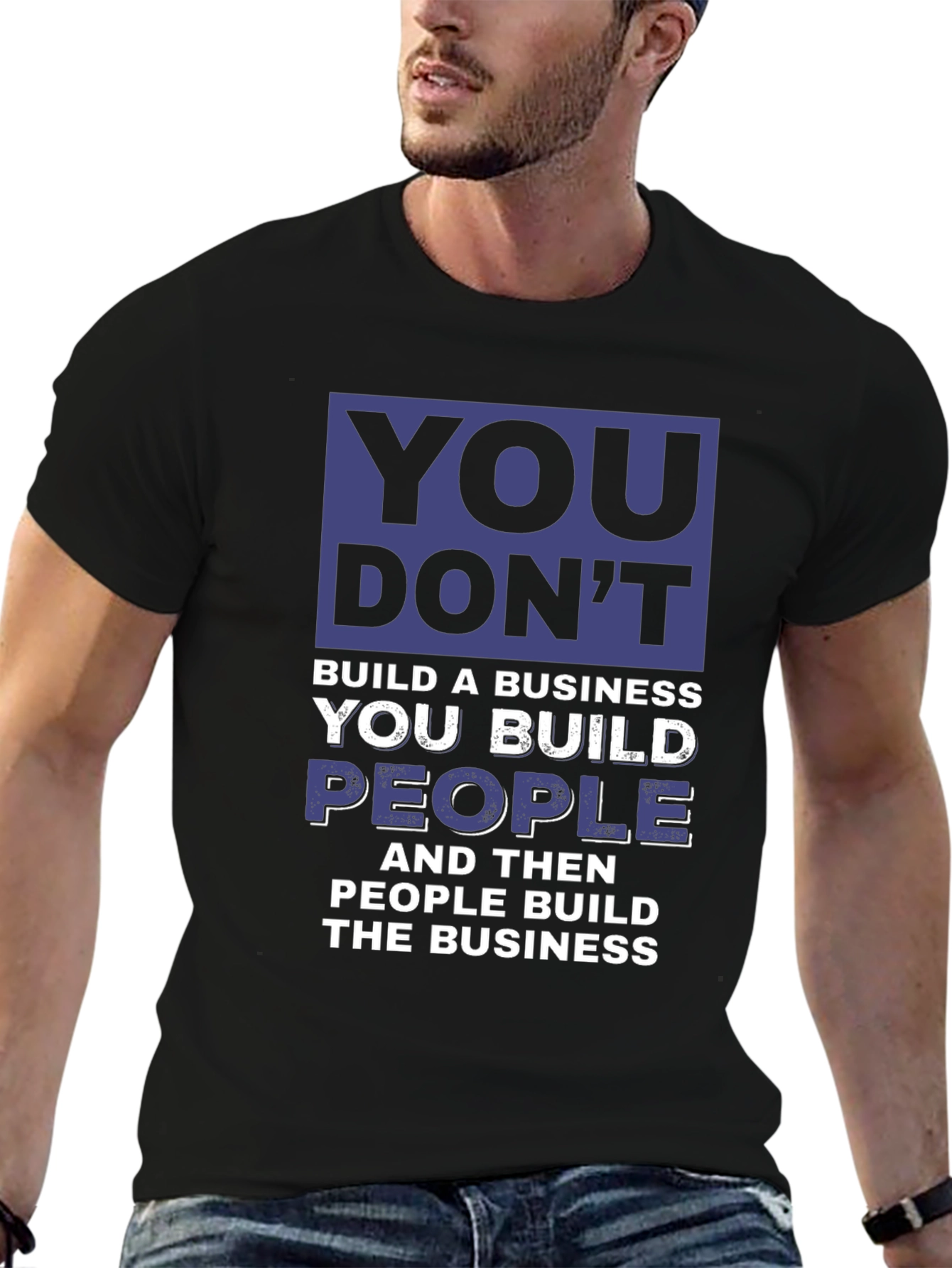 Black You Build People T-Shirt view 6
