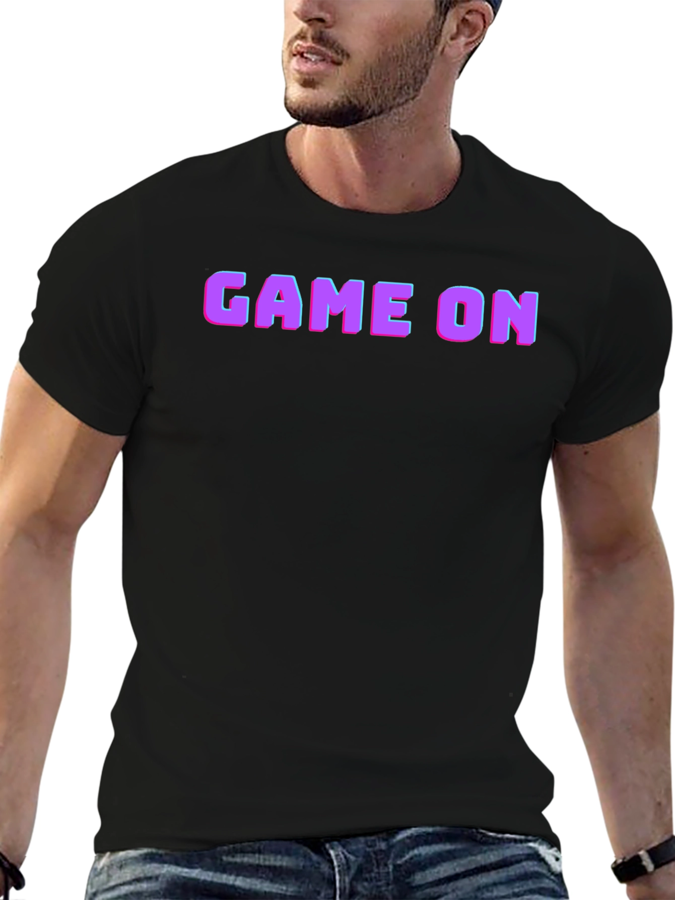 Black Game On Retro Graphic T-Shirt - Classic Gamer Style view 6