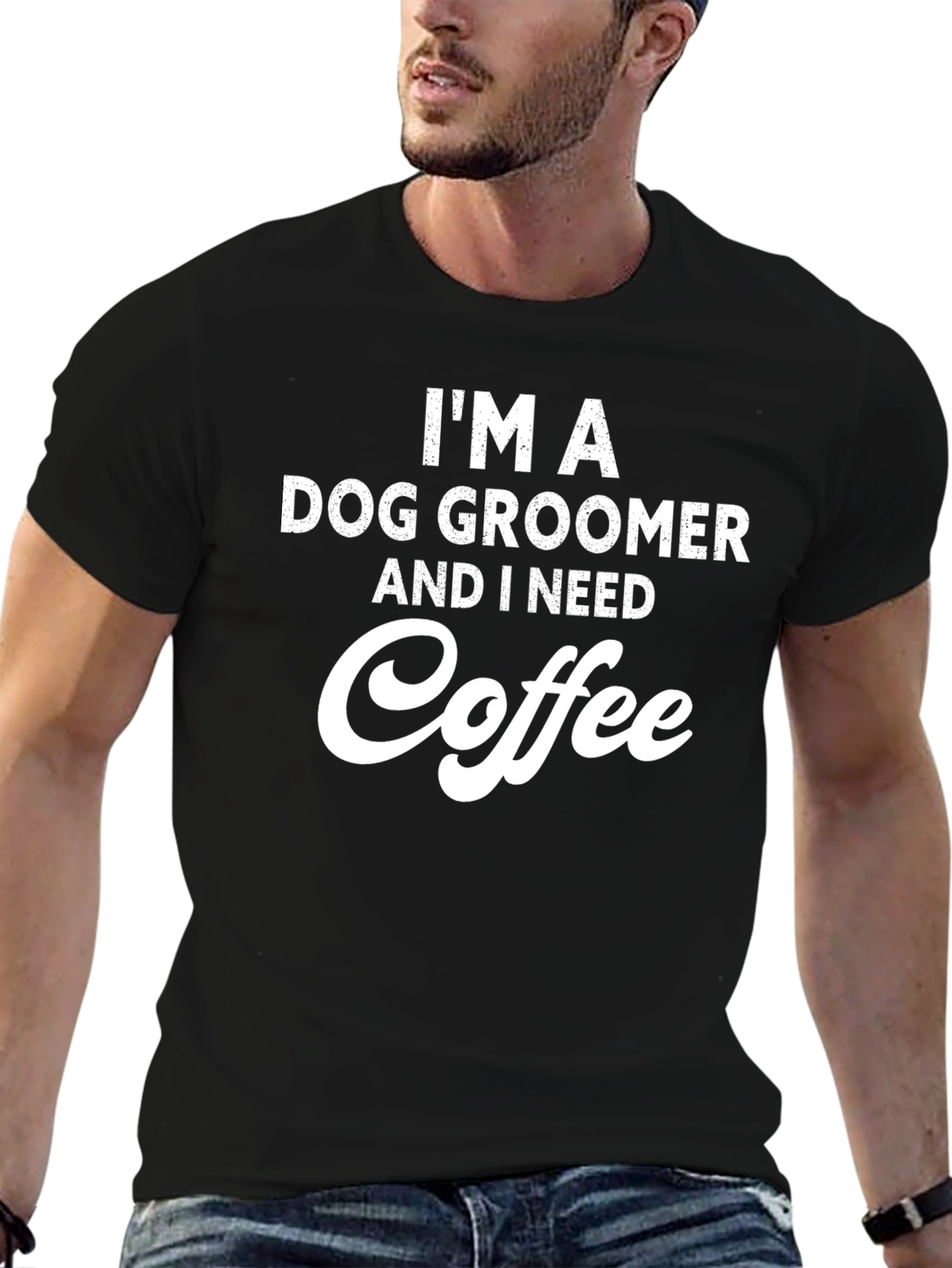 Black Dog Groomer Coffee T-Shirt - Black view 6