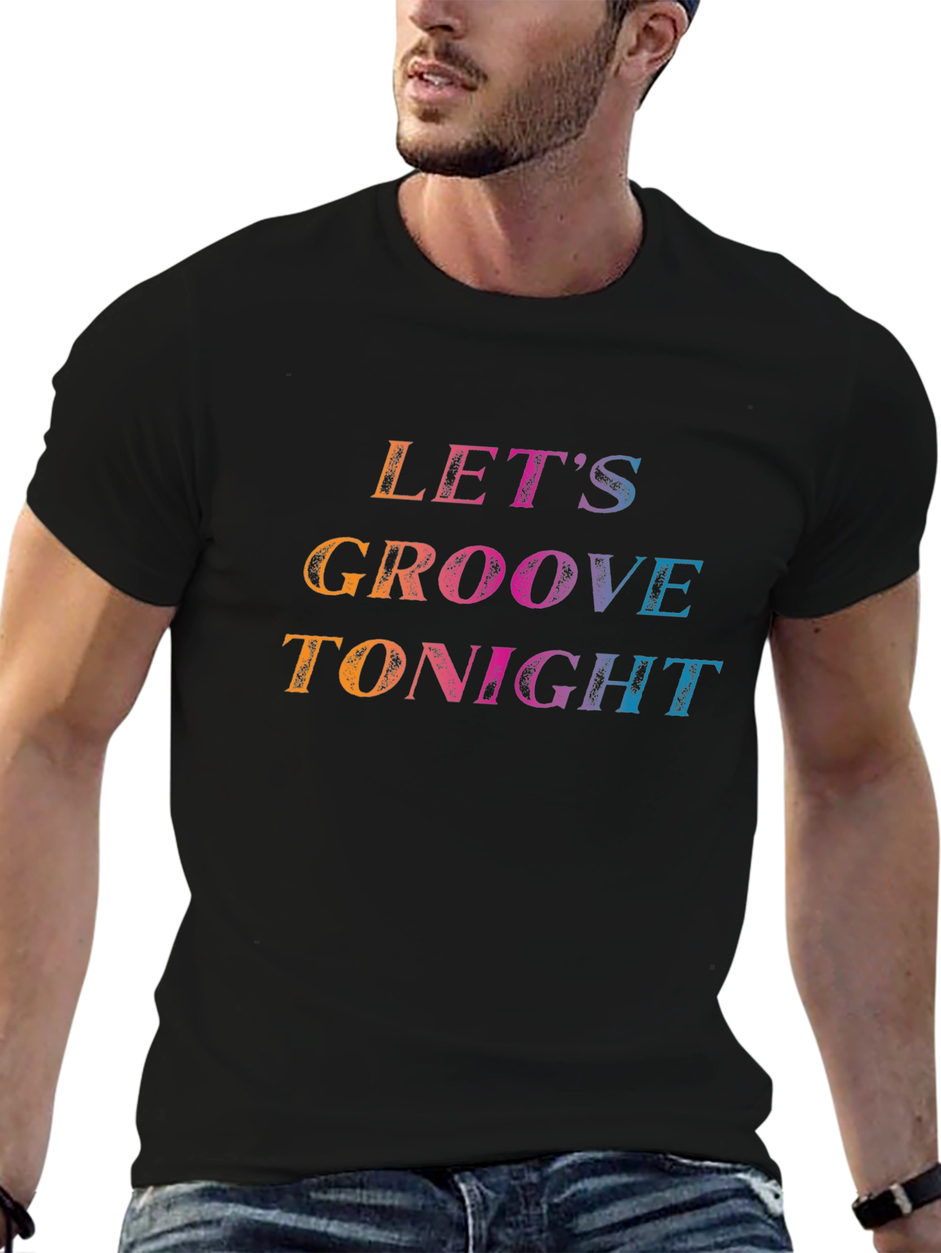 Black Let's Groove Tonight Graphic Tee - Black view 6