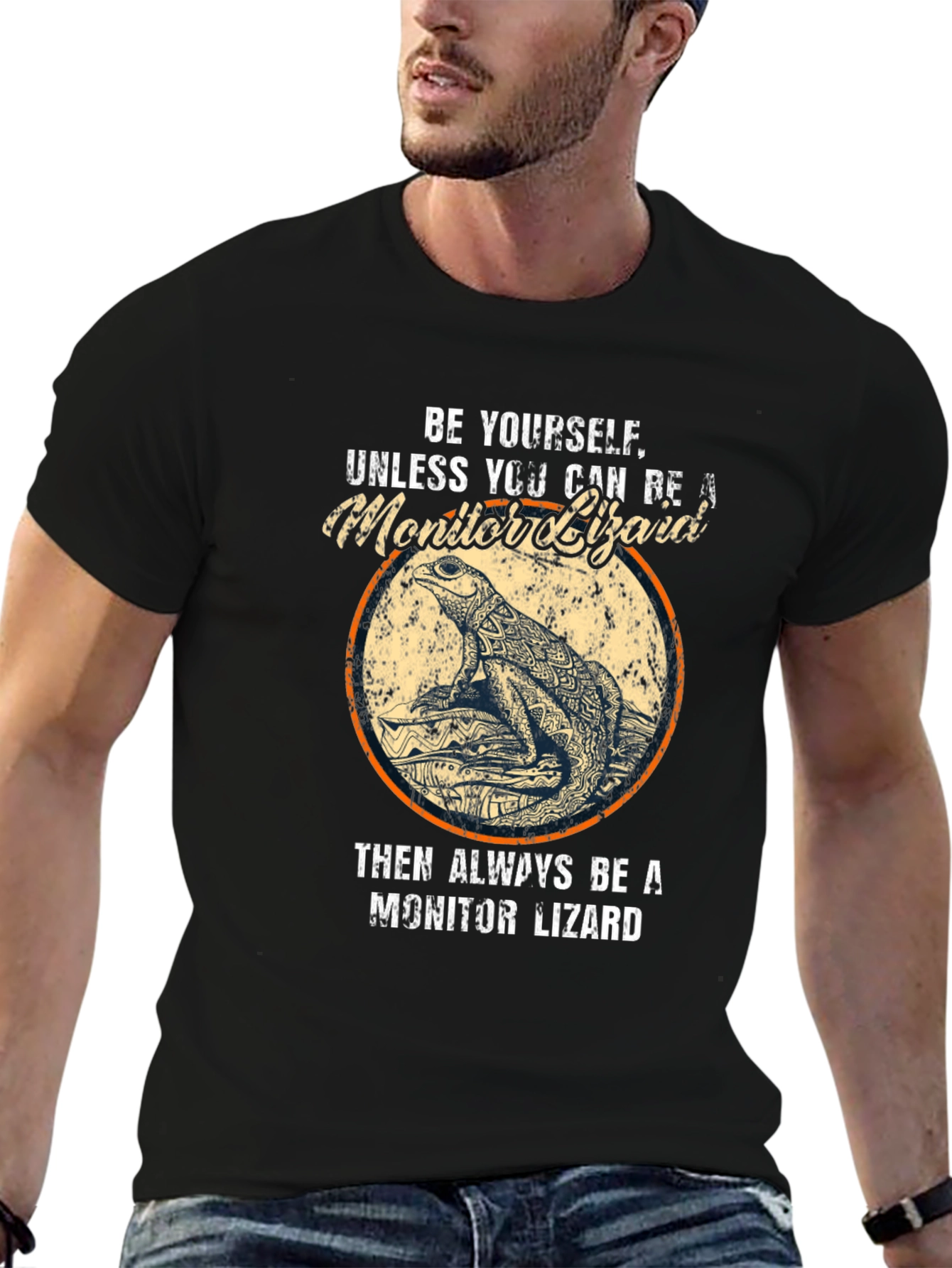 Black Monitor Lizard Graphic T-Shirt view 6