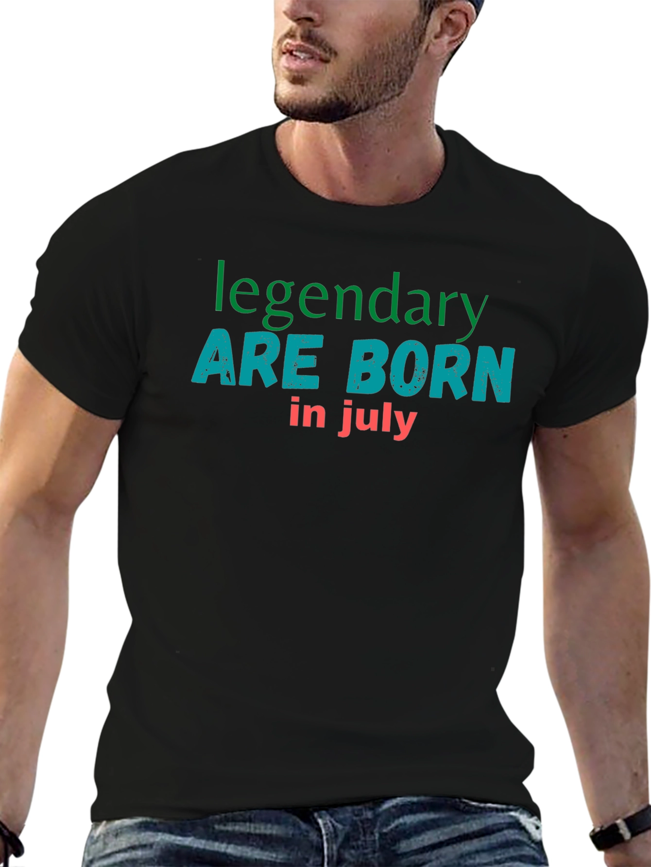 Black Legendary Born In July Graphic Tee - Soft Cotton Blend view 6