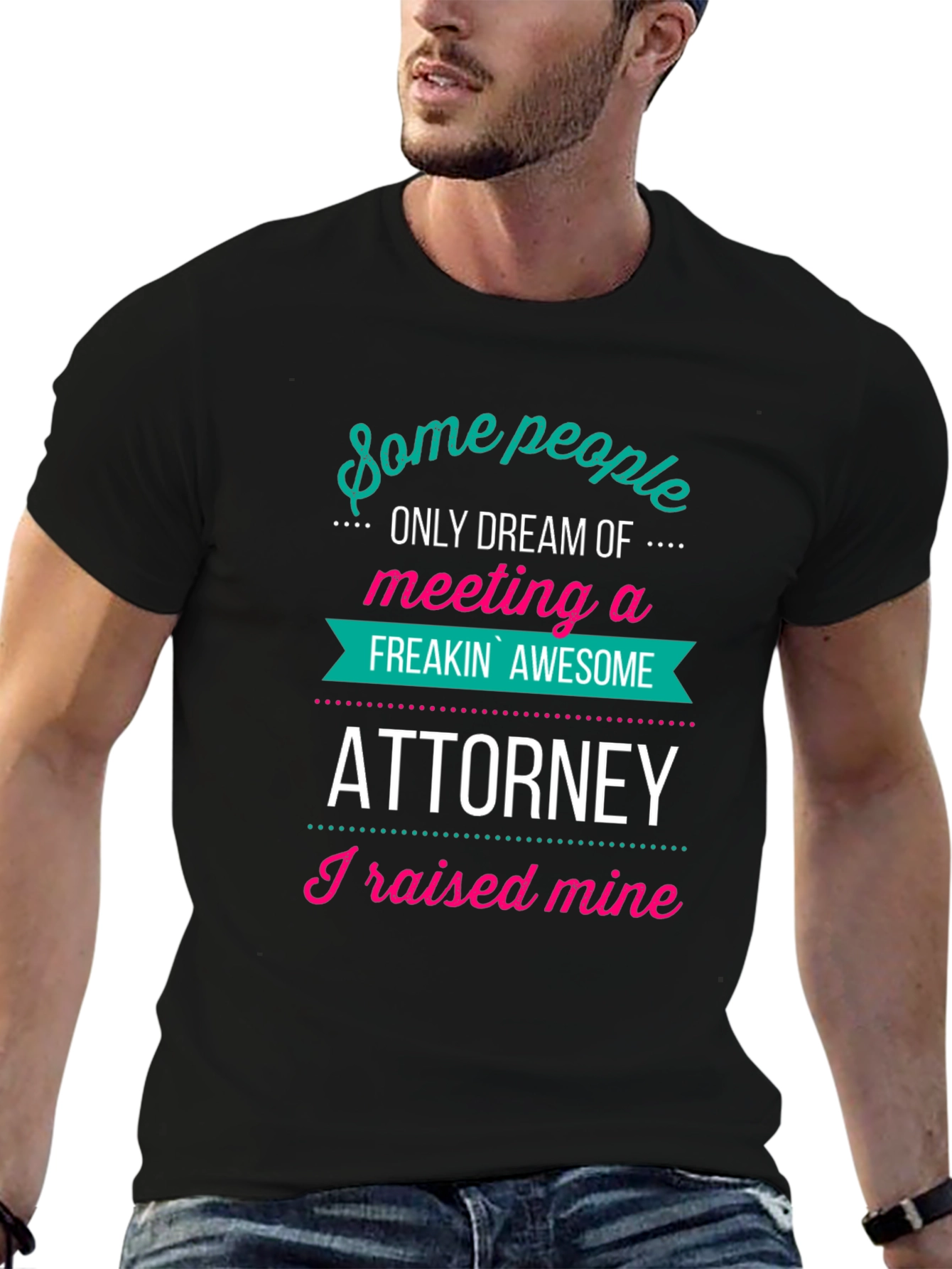 Black Awesome Attorney Tee - I Raised Mine! view 6