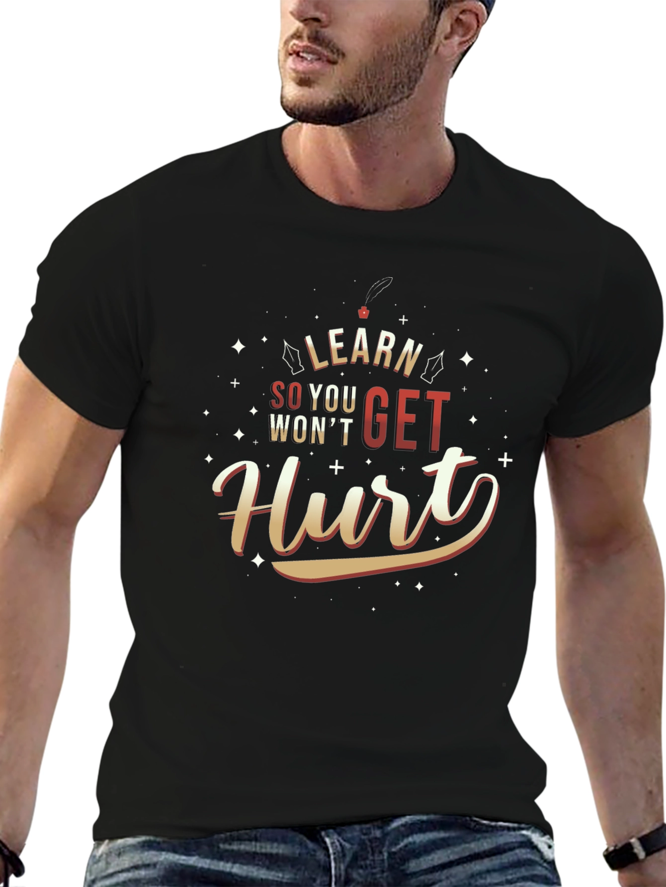 Black Learn So You Won't Get Hurt T-Shirt view 6