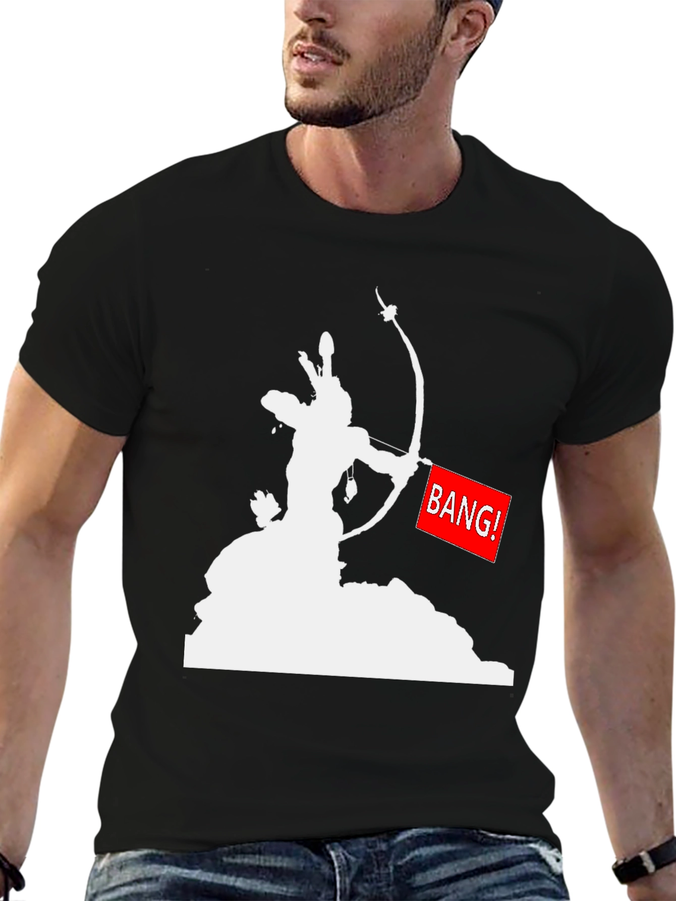 Black Bang! Native American Archer Graphic Tee view 6