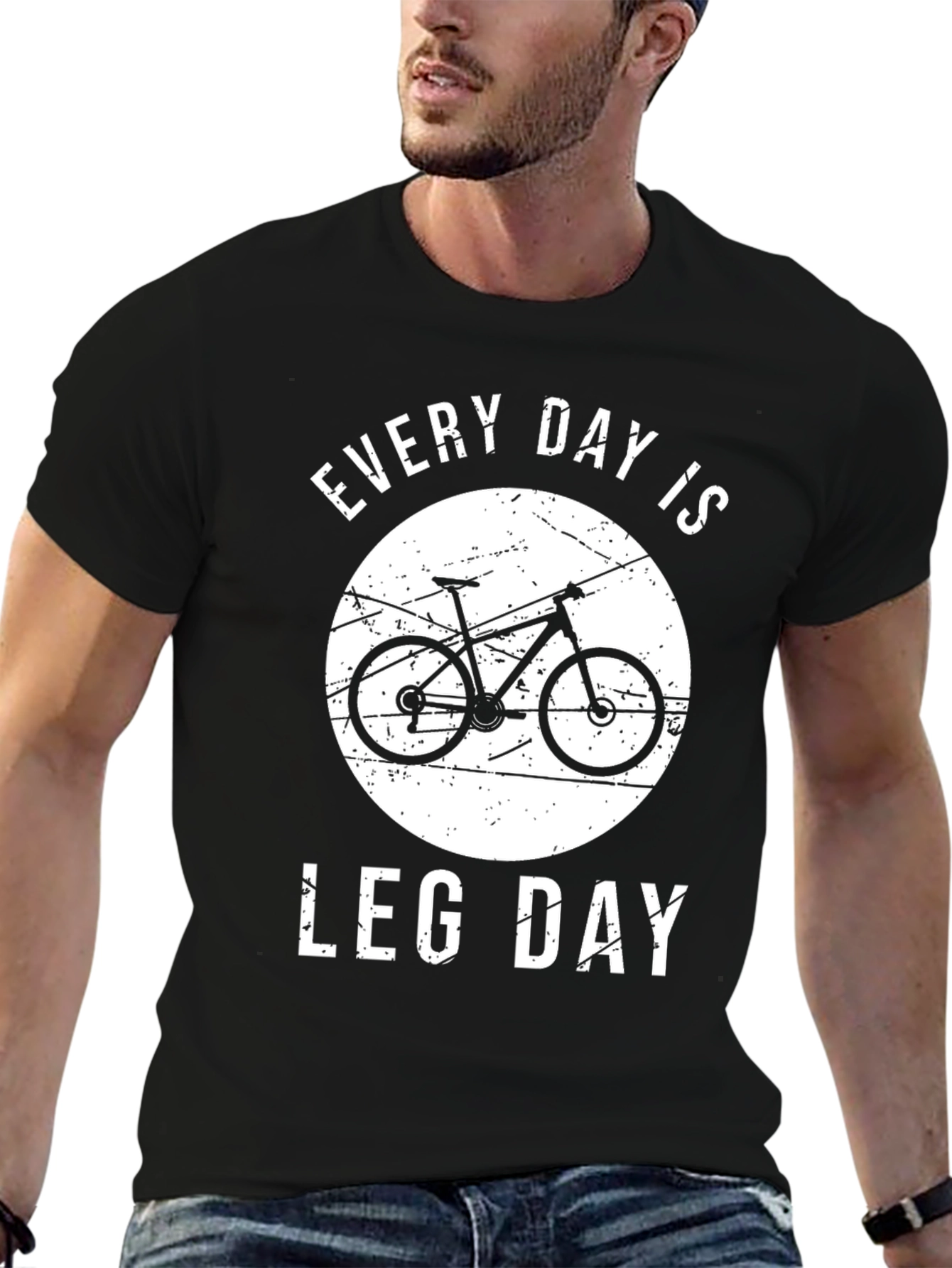 Black Every Day is Leg Day Cycling T-Shirt view 6
