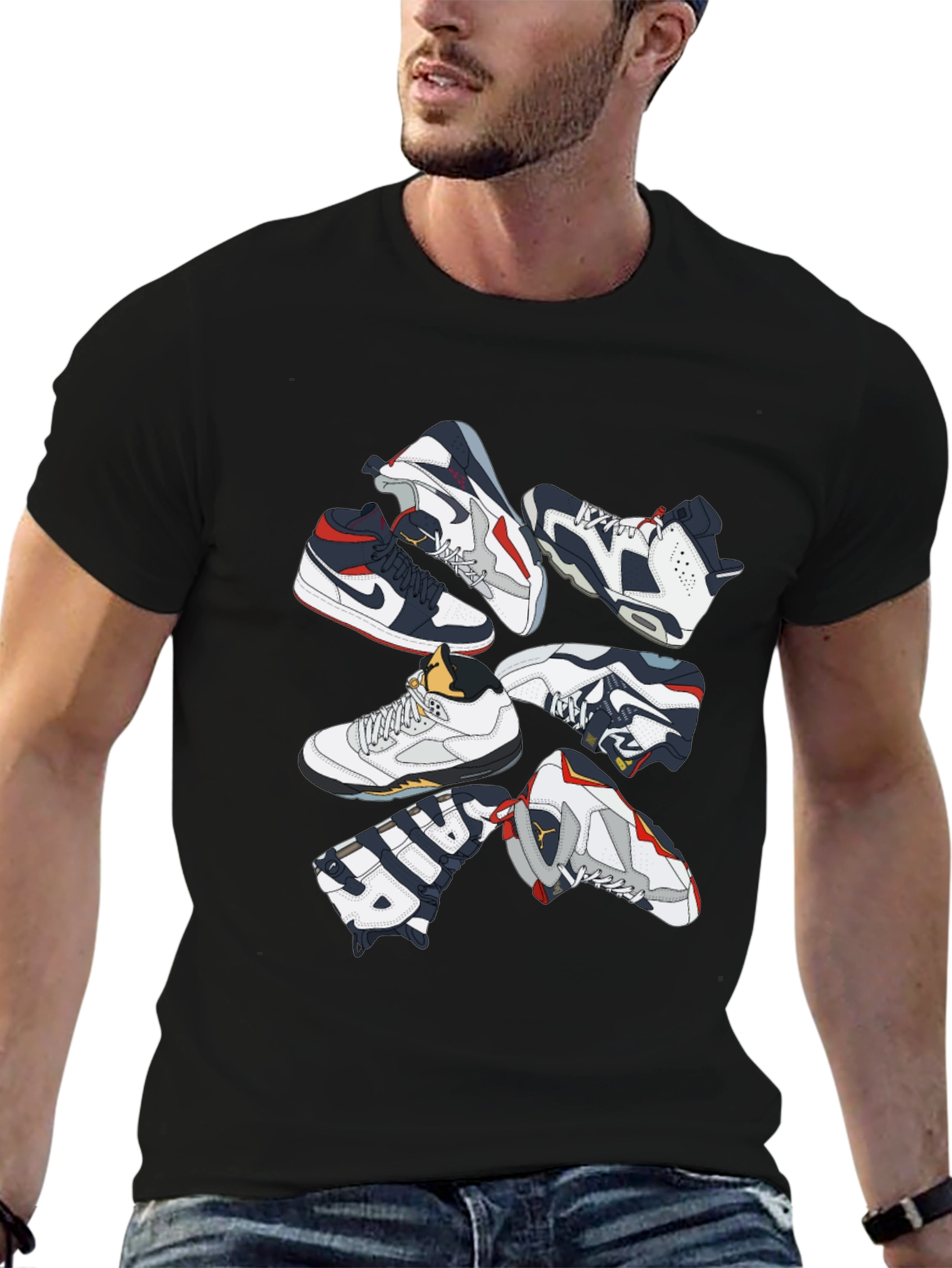 Black Sneakerhead Crew Neck Graphic T-Shirt view 6