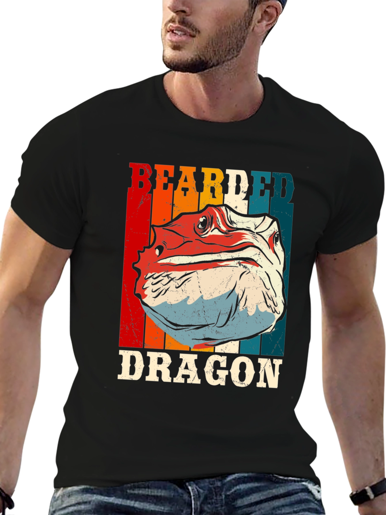 Black Bearded Dragon Graphic T-Shirt - Cool Reptile Tee view 6