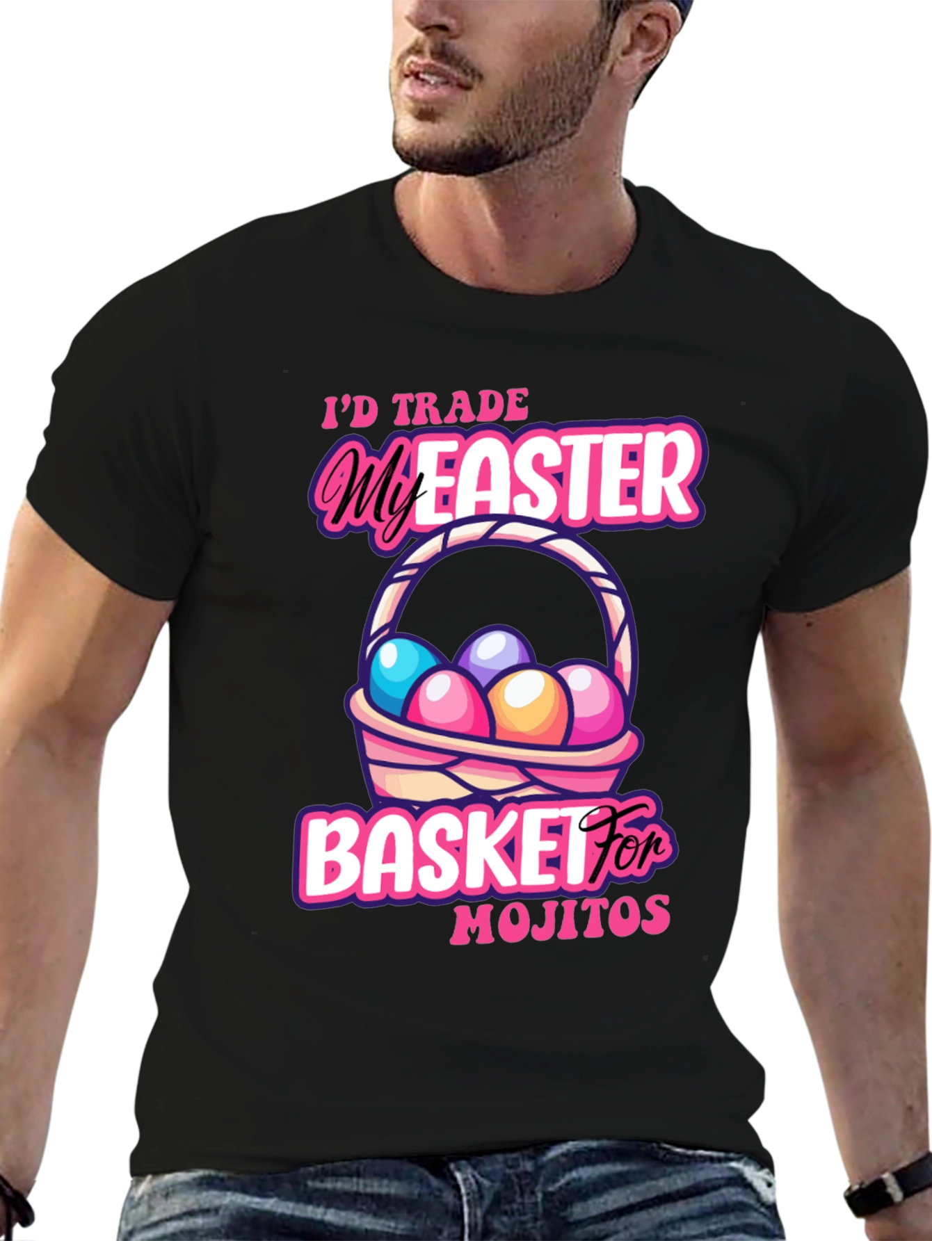 Black Easter Mojito Basket T-Shirt view 6