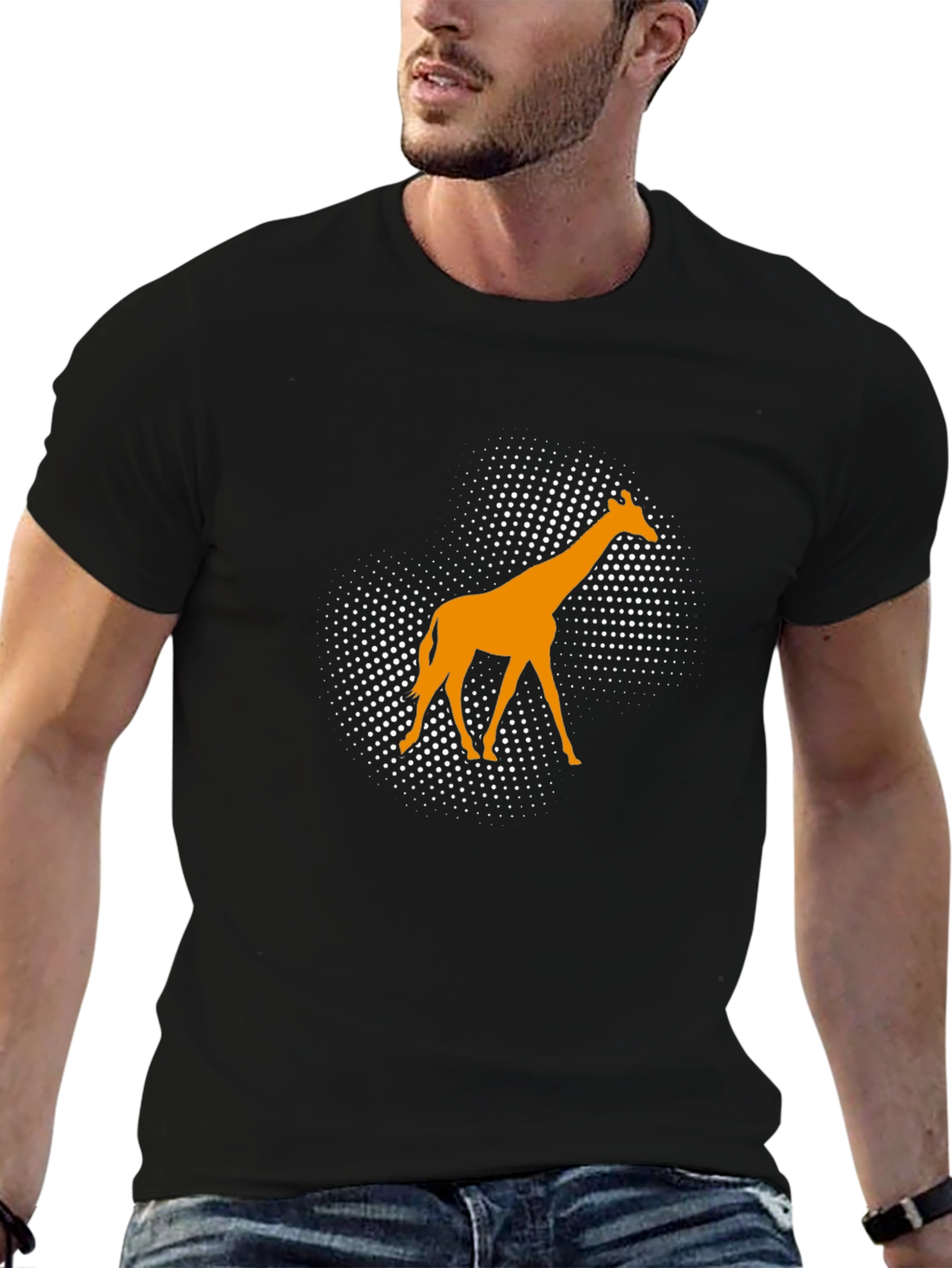 Black Giraffe Graphic Tee - Modern Animal Print view 6