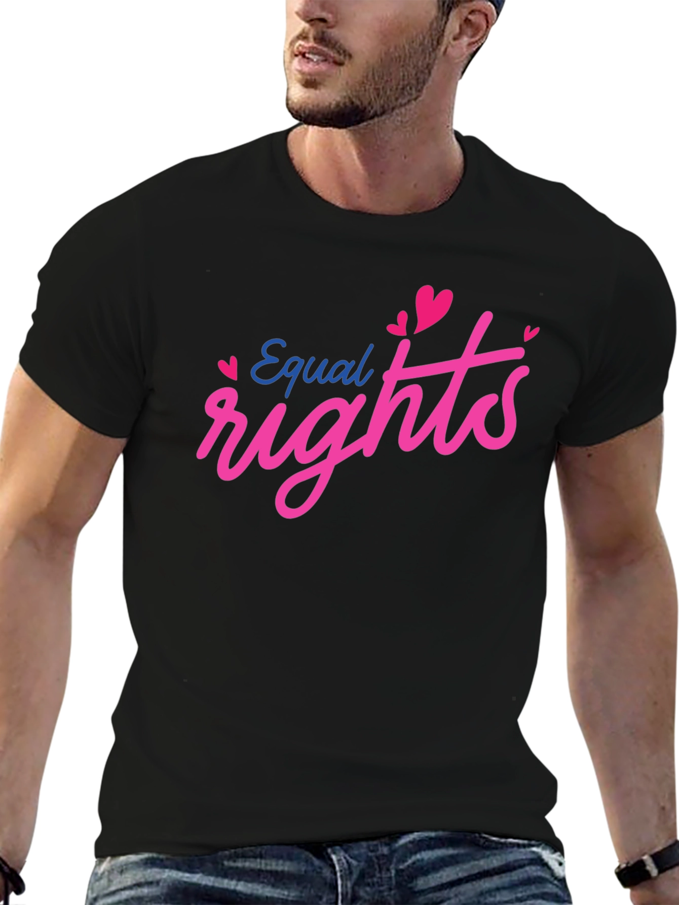 Black Equal Rights Love Heart T-Shirt view 6