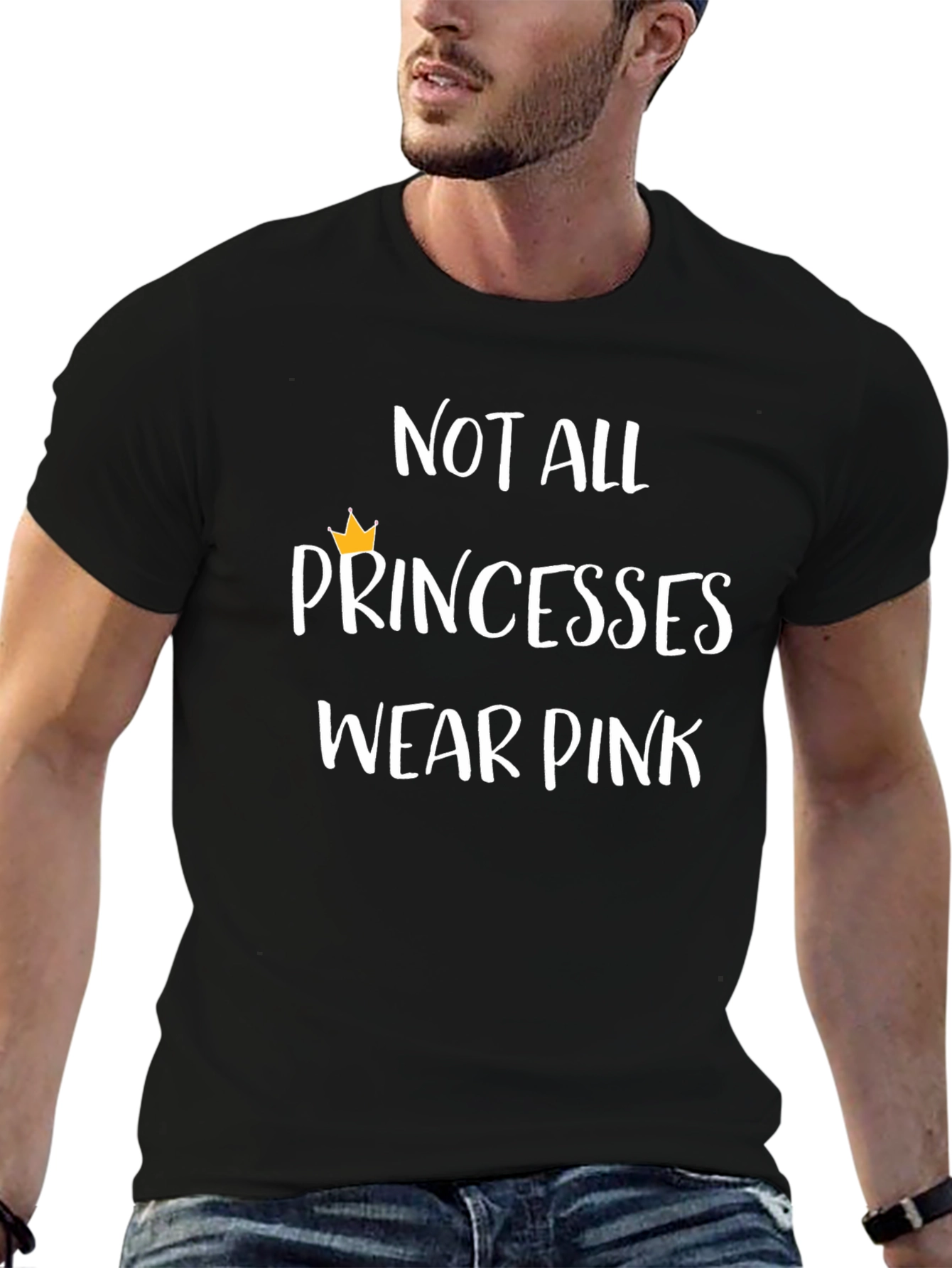 Black Not All Princesses Wear Pink T-Shirt view 6
