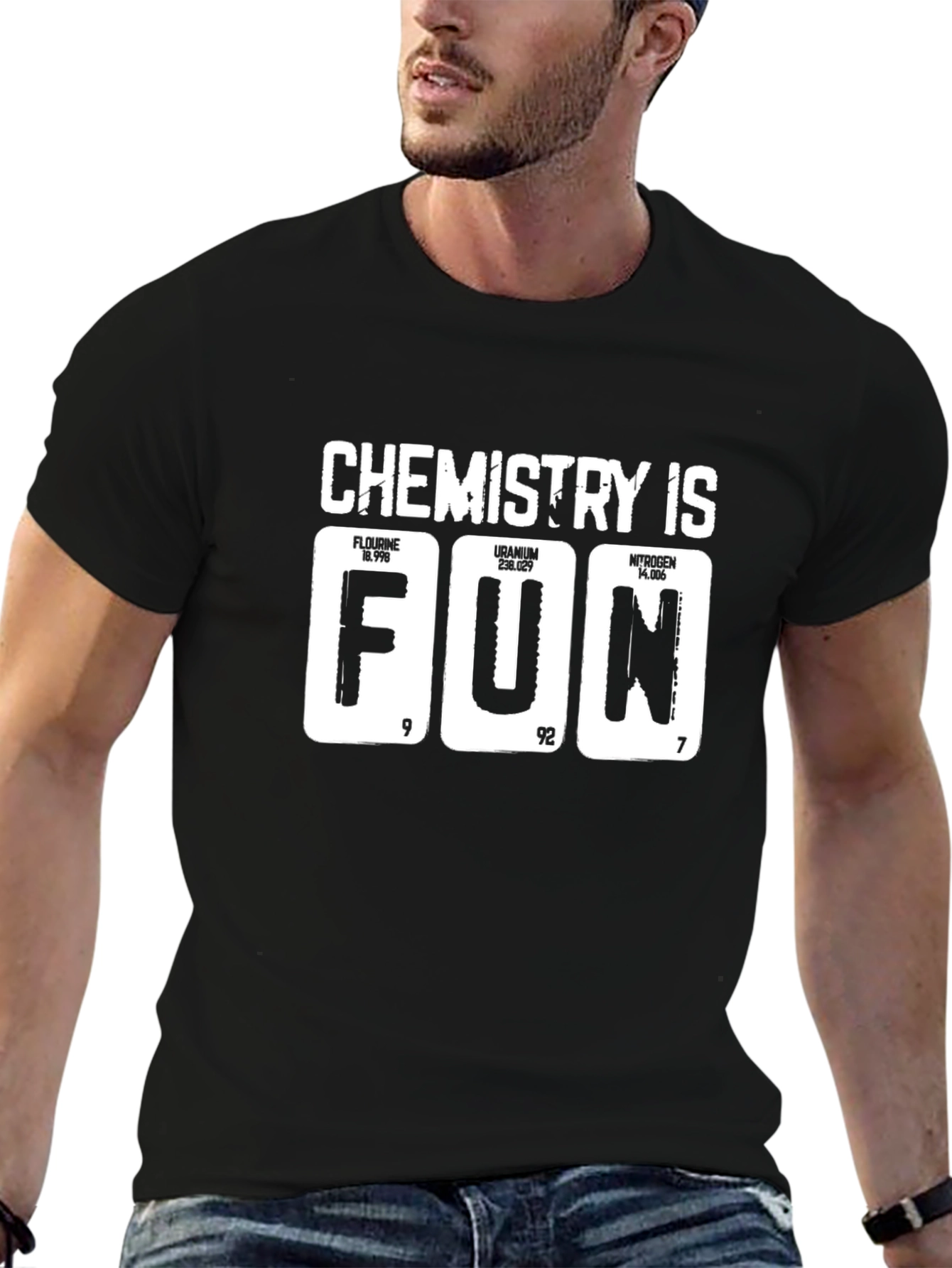 Black Chemistry is Fun Black T-Shirt view 6