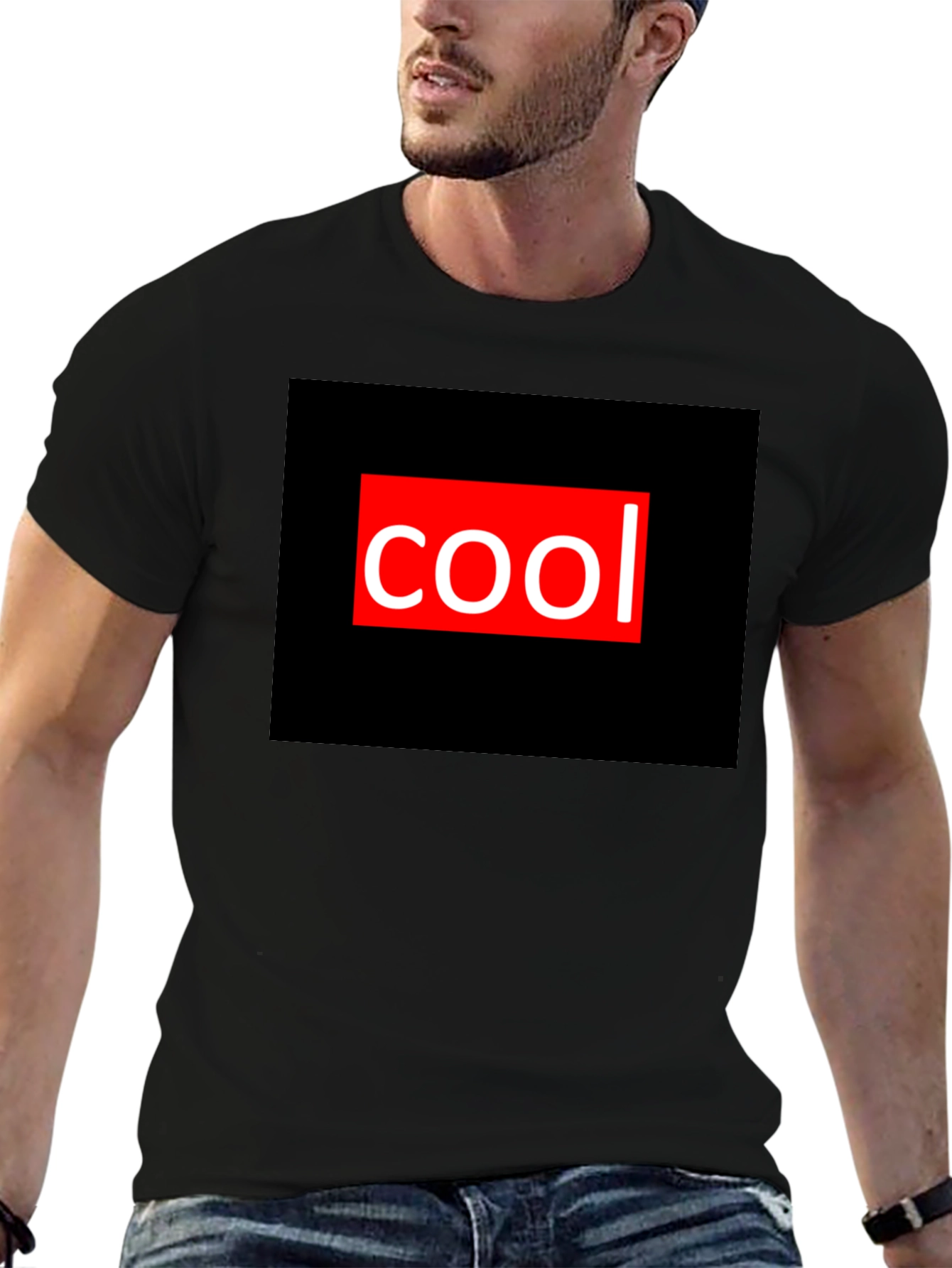 Black Cool Graphic Tee - Black Casual T-Shirt view 6