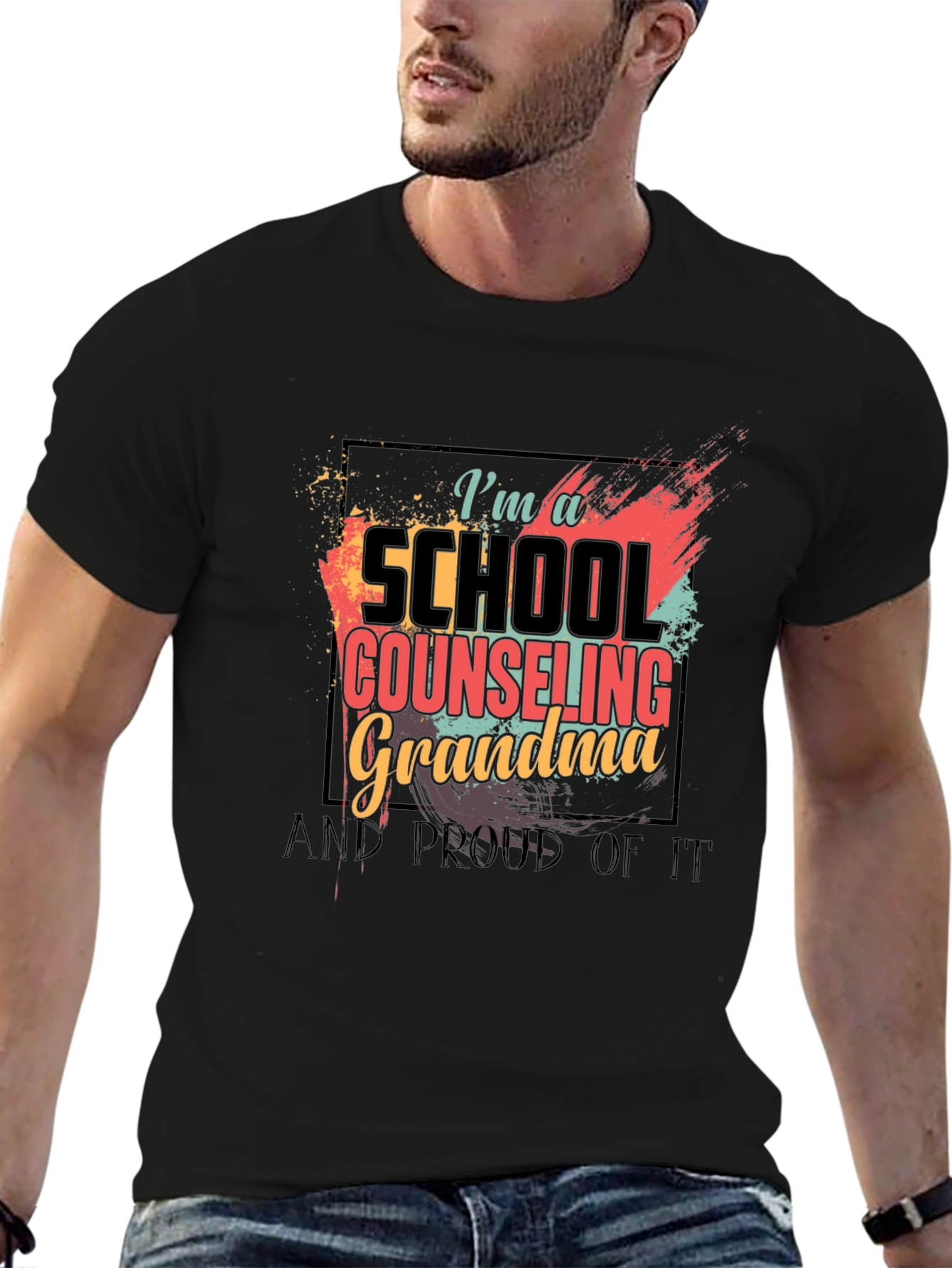 Black School Counseling Grandma Graphic Tee view 6