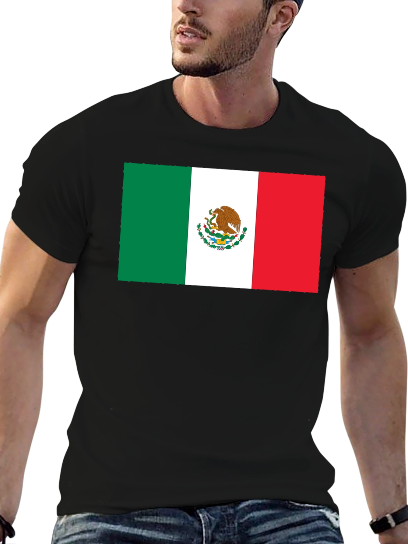Black Mexico Flag T-Shirt - Black view 6