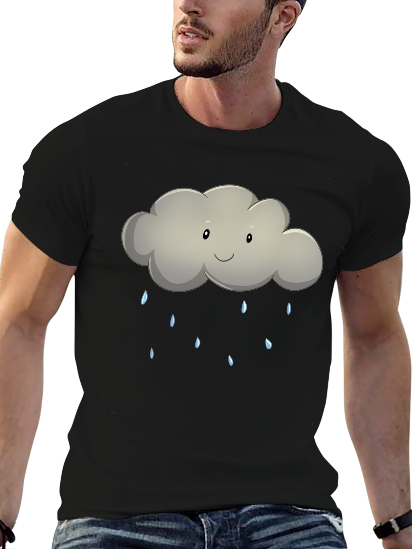 Black Rain Cloud Graphic Tee - Soft Cotton Comfort view 6