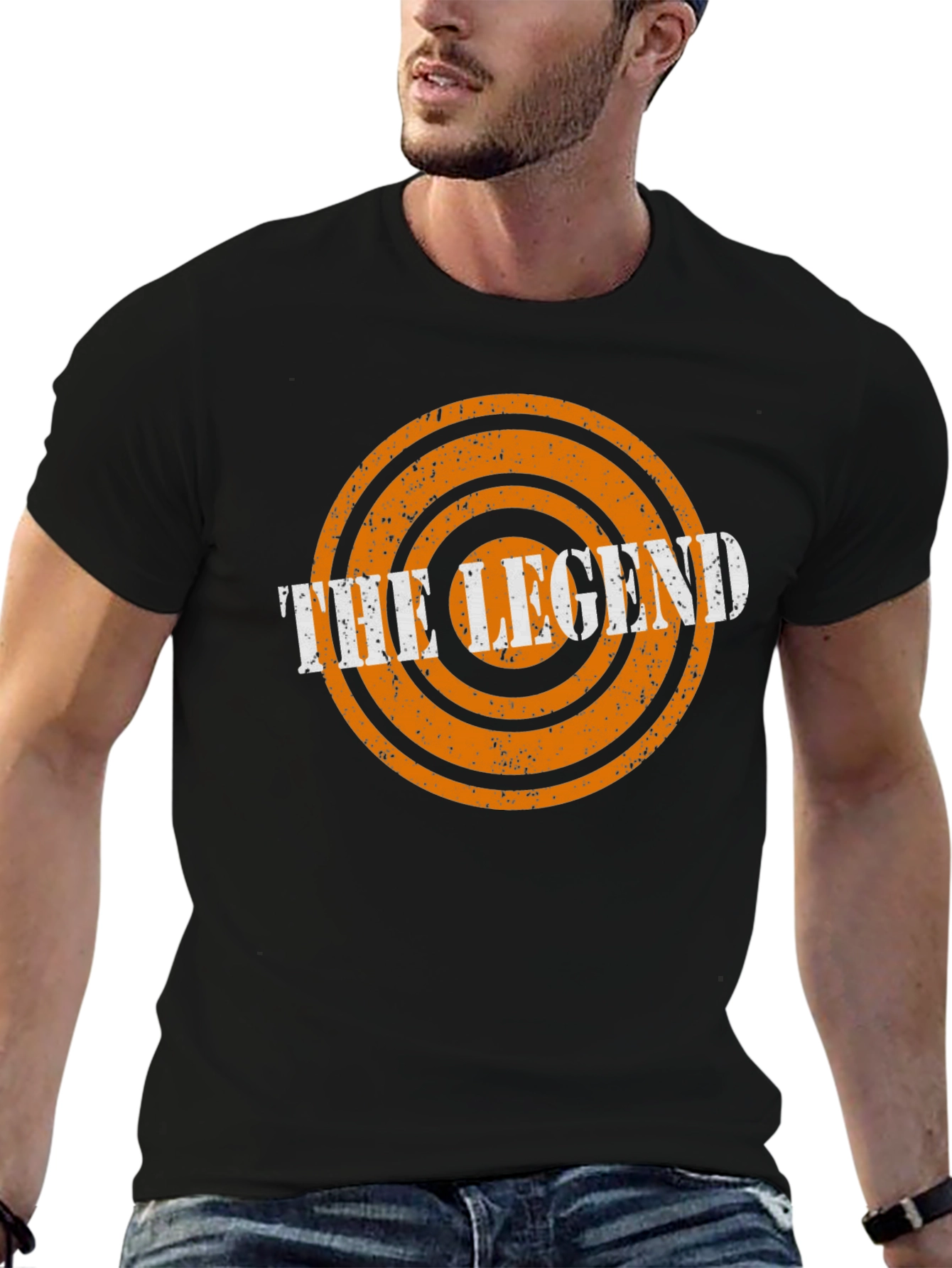 Black The Legend Graphic Tee - Stylish Men's Black T-Shirt view 6