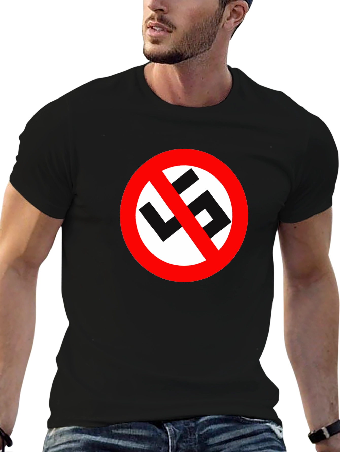 Anti-Hate Symbol Graphic Tee - Black - 6