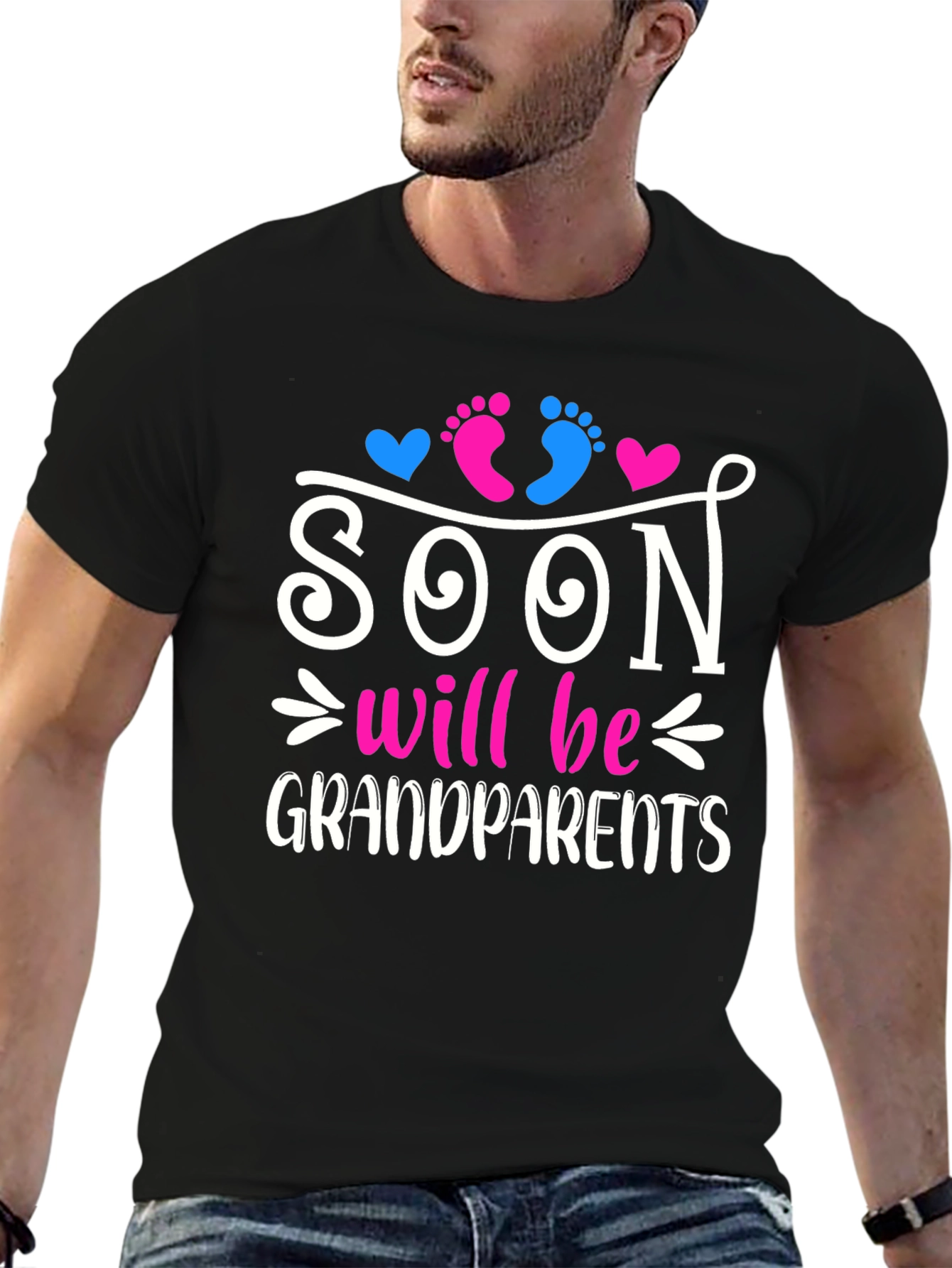 Black Soon to be Grandparents Unisex Tee view 6