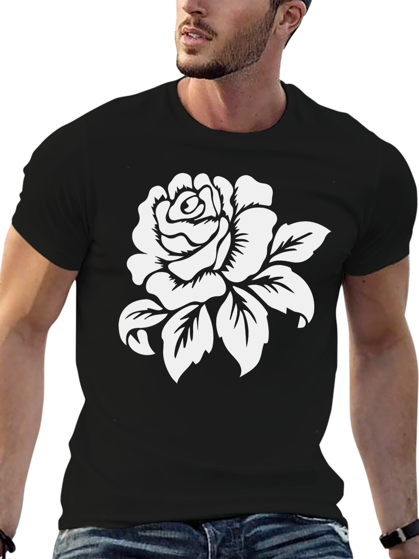 Black Rose Graphic Black T-Shirt view 6
