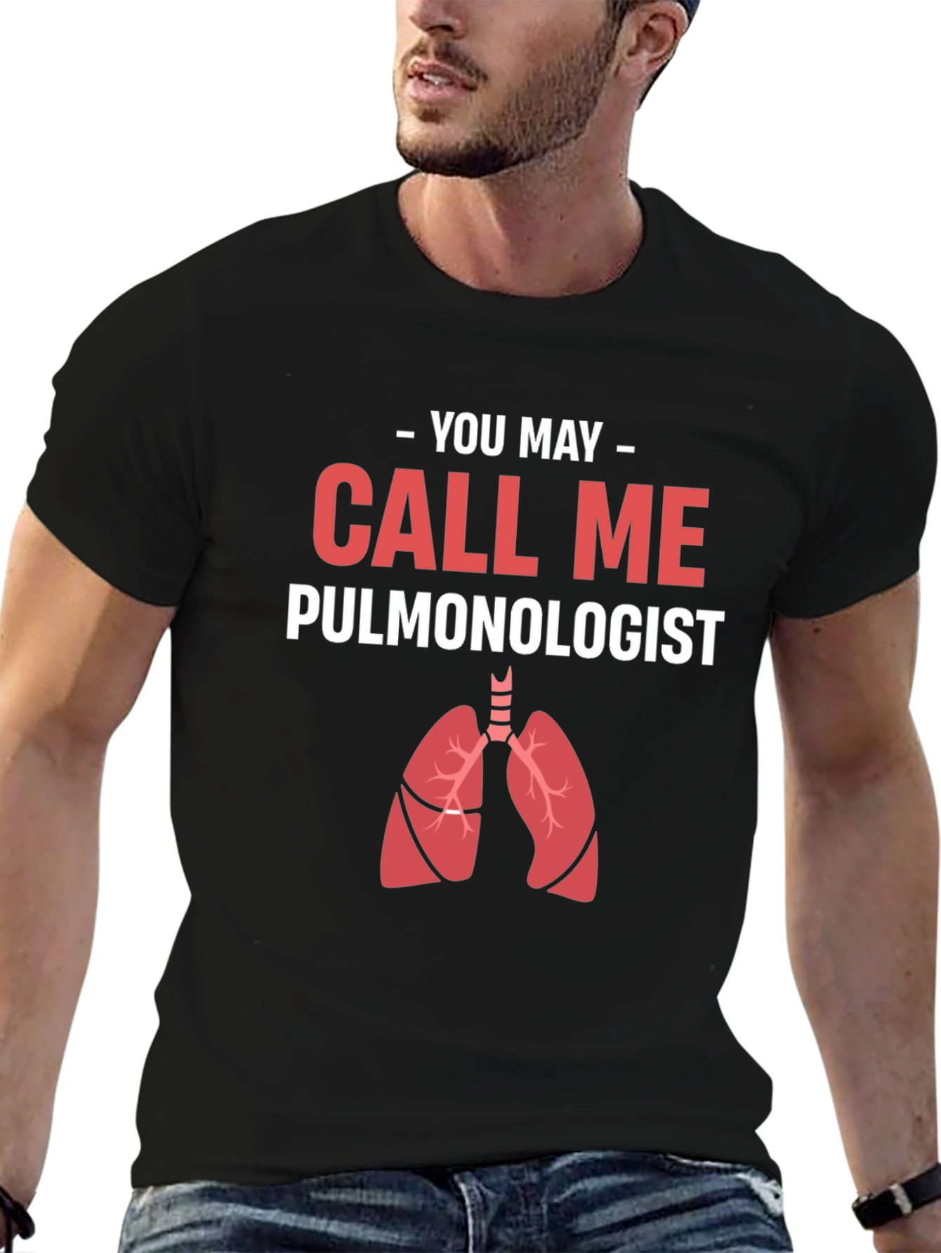 Black Pulmonologist Graphic T-Shirt view 6