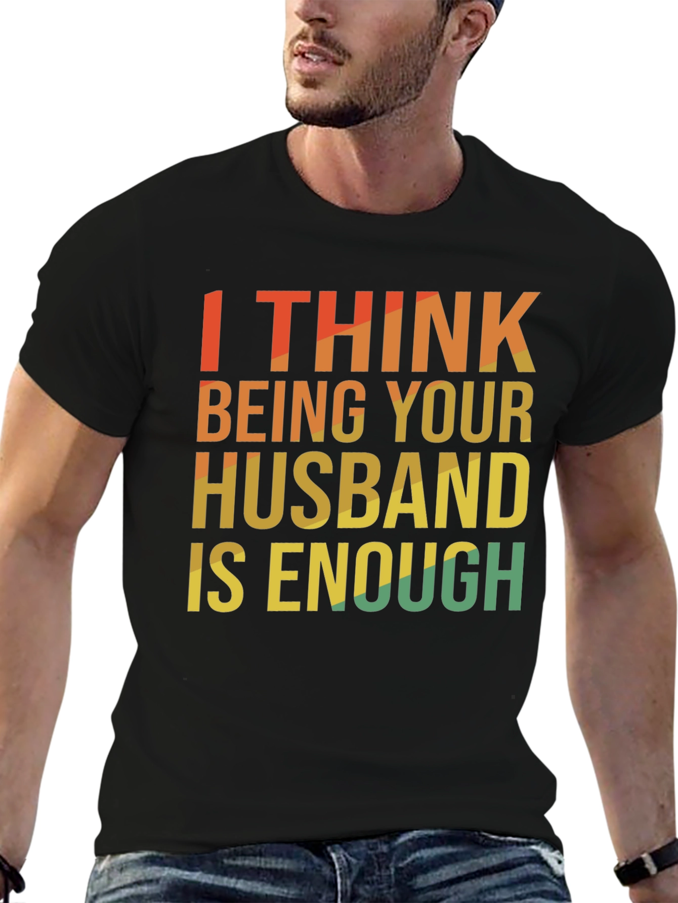 Black Husband Enough Graphic Tee - Retro Style view 6
