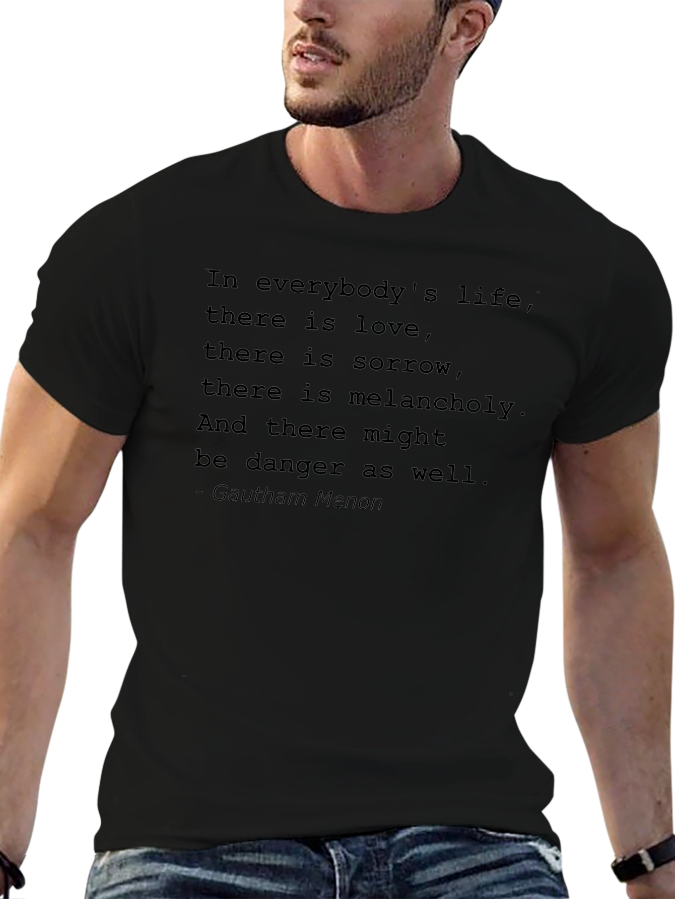 Black Inspirational Quote Black T-Shirt view 6